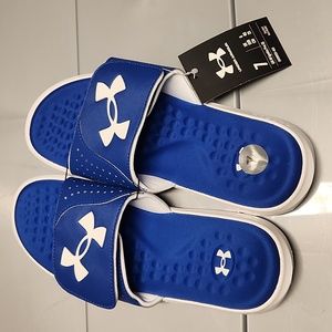 Under armour Ignite Pro SL Men's size 7 adjustable sandals Blue/white